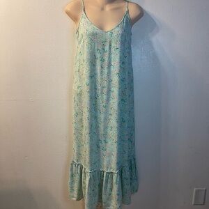 O'Neill Byron Ditsy dress sleeveless aqua green floral print XS oversized
